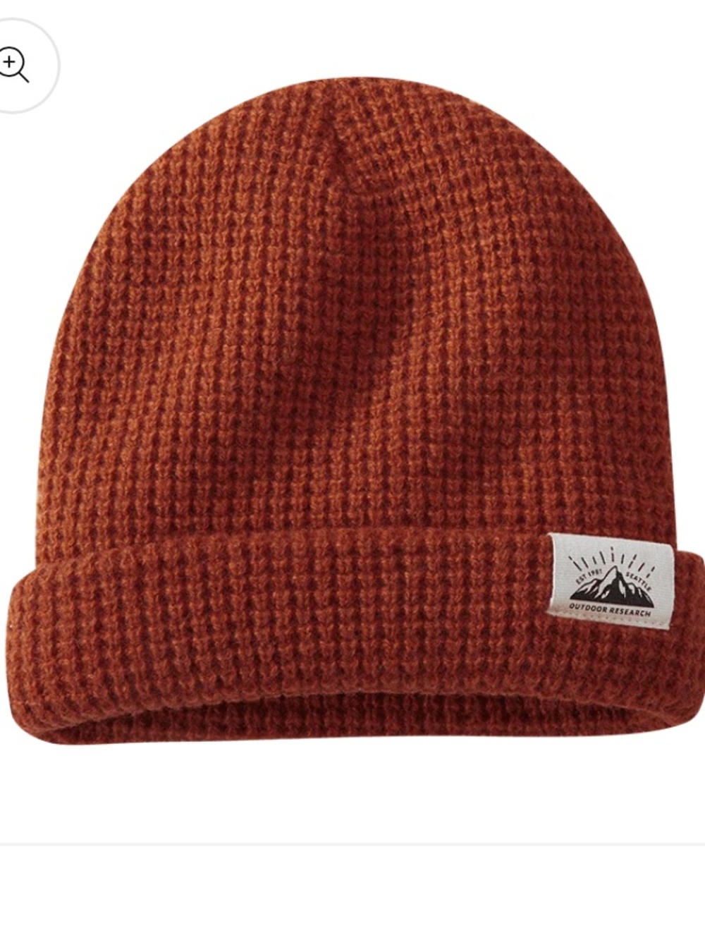 nwot Outdoor Research  maple Rust-Red Ribbed Beanie wool waffle